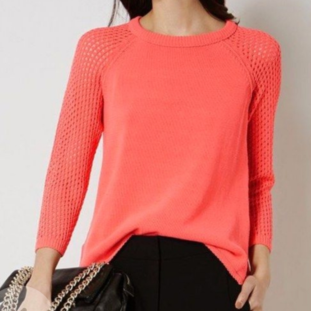 KAREN MILLEN Cotton Blend Orange Sweater Sz M